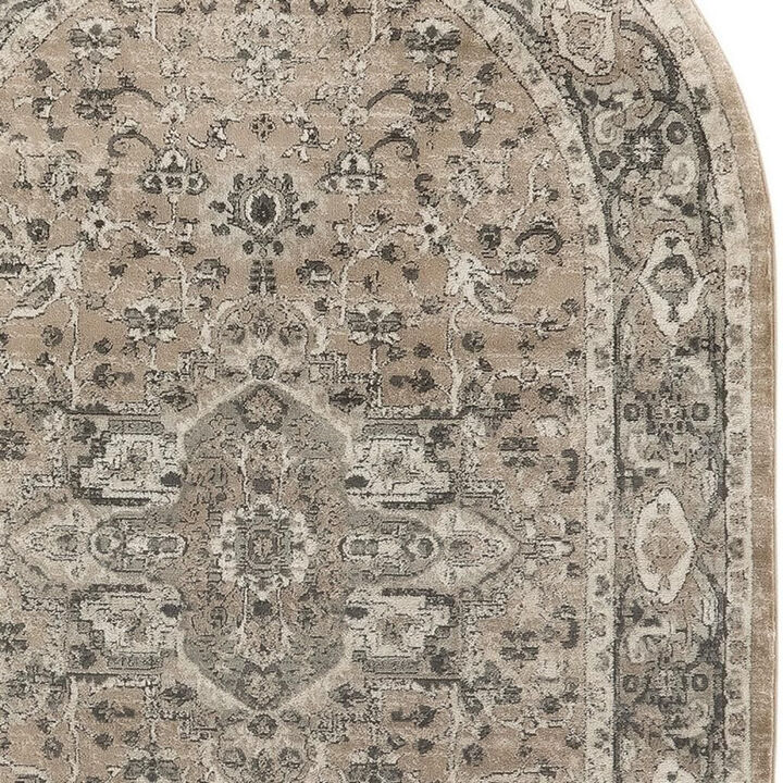 HomeRoots Medallion Power Loom Distressed Area Rug