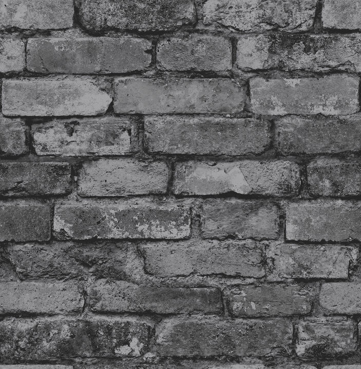 Davis Charcoal Rustic Brick Wallpaper