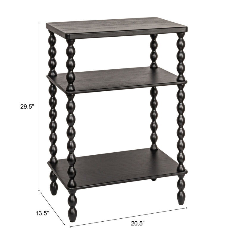 Bobbin Leg Rectangle Wood Accent Table, Black image number 2