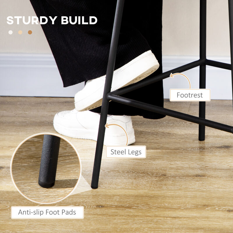 Hivvago Wicker Counter Stools Set of 4 with Steel Legs image number 4