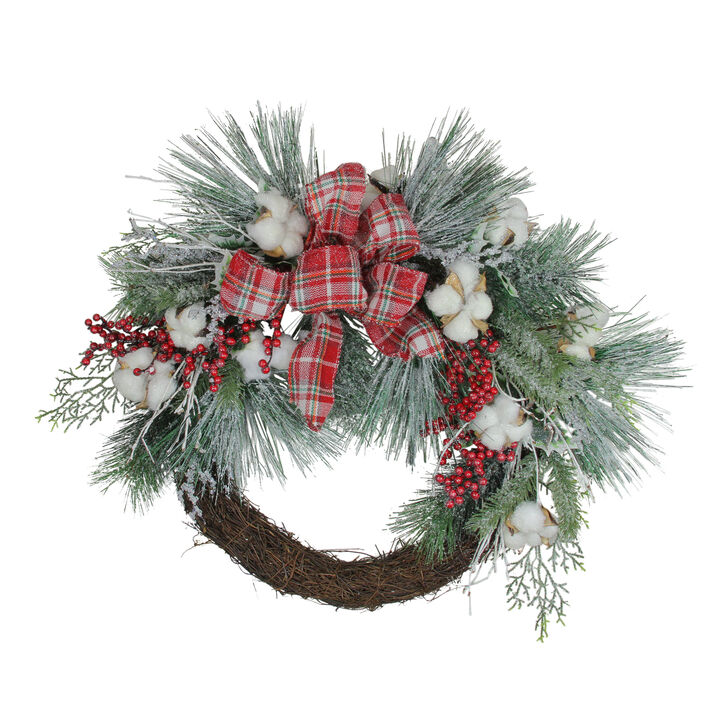 Holly Berry Red and Green Artificial Christmas Wreath - 24-Inch  Unlit