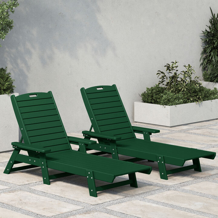 WestinTrends Poly Reclining Chaise Lounge (Set Of 2)