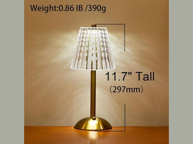 Cordless Rechargeable Gold Table Lamps Set of 2 Outdoor LED Lights image number 2