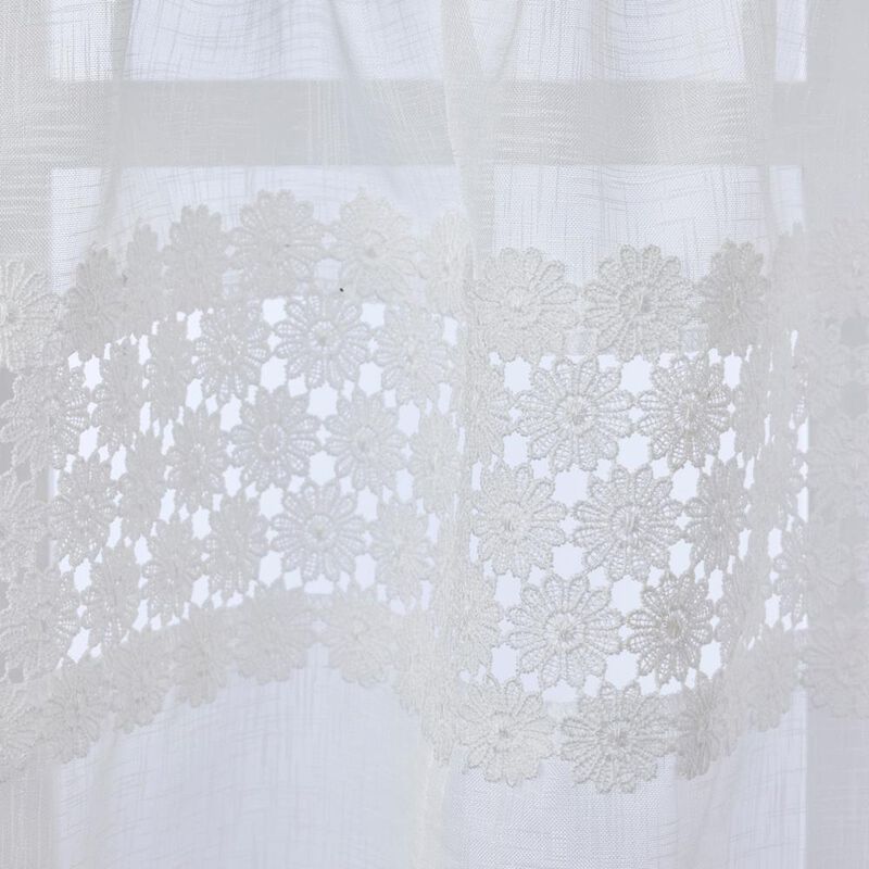 SKL Home By Saturday Knight Ltd Daisy Lace Tier Pair - 56X36", White