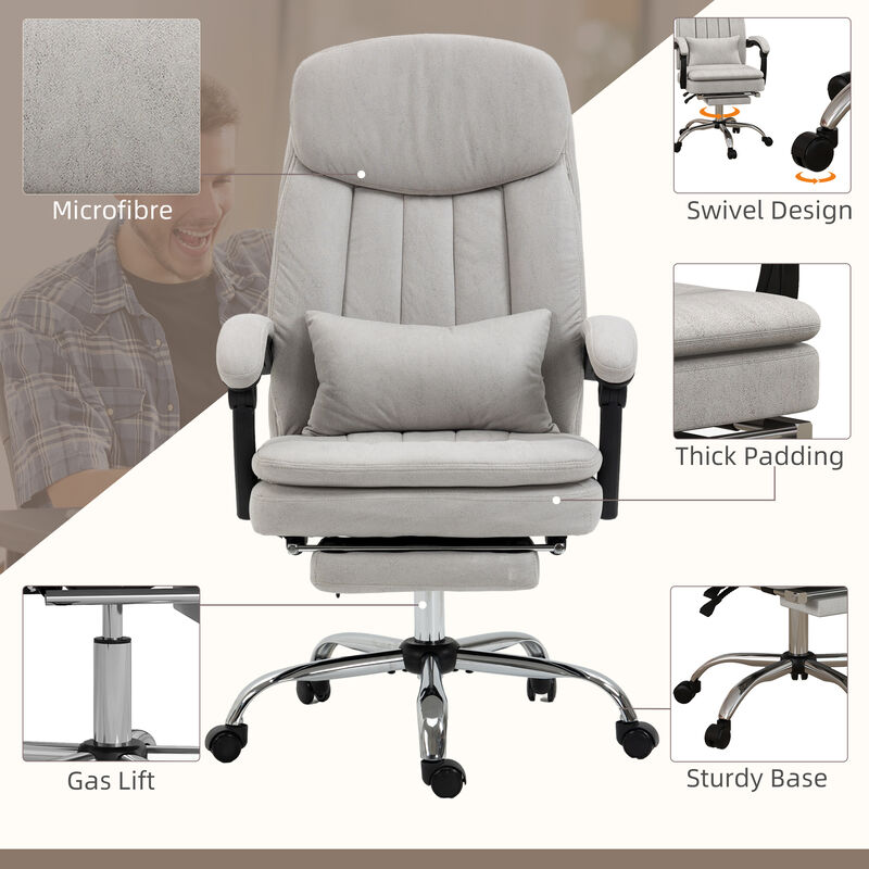 Massage Office Chair with Adjustable Height, Reclining Back, and Rolling Base