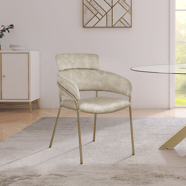 Meridian Furniture Yara Stone Velvet Dining Chair, Set of 2
