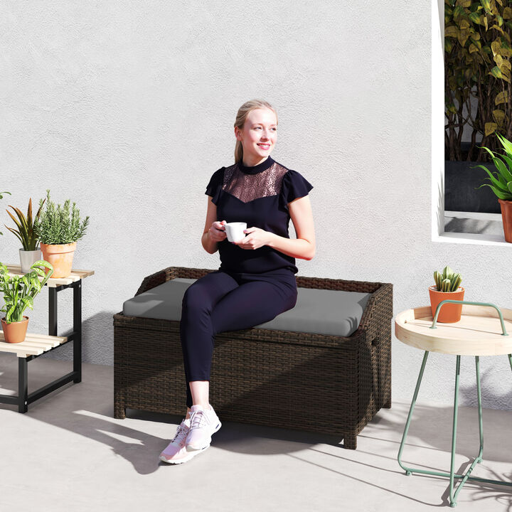 Hivvago Outdoor Storage Bench with Comfortable Cushion