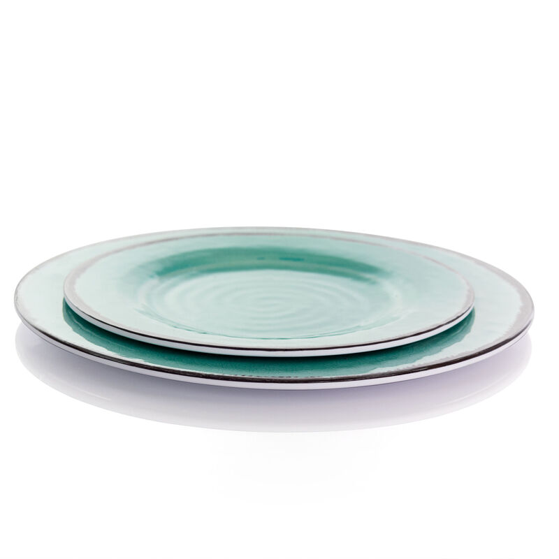 Elama Azul Banquet 12 Piece Lightweight Melamine Dinnerware Set in Turquoise