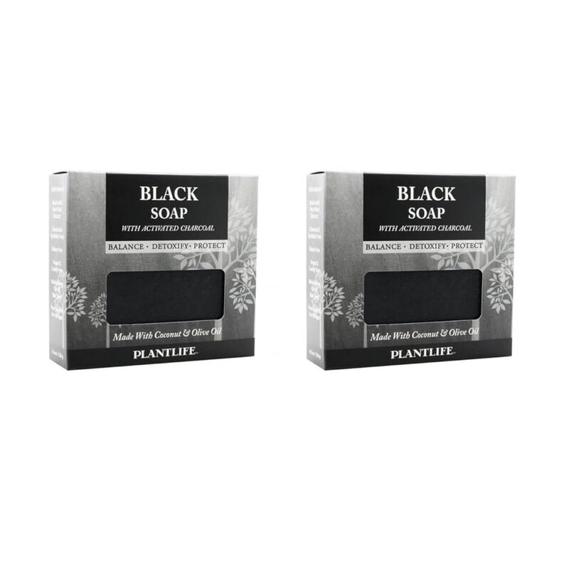 Plantlife Bar Soap - Black with Activated Charcoal 2 Pack image number 2
