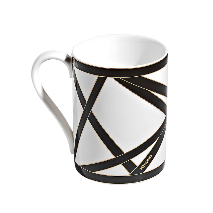Mug NASTRI MULTICOLOR Black, diam. 3.35", H 3.86"