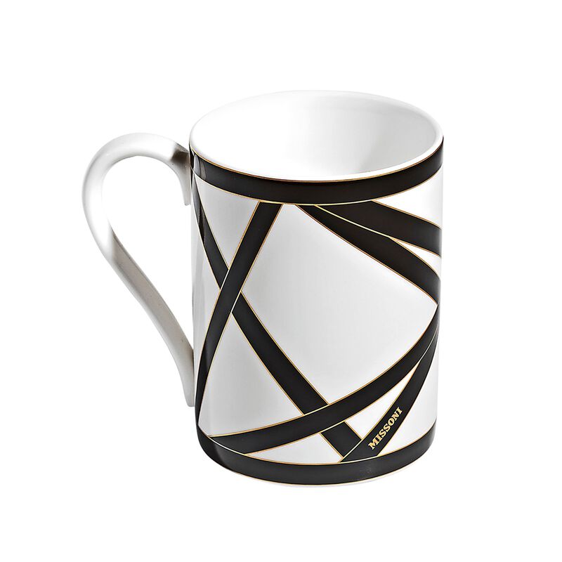 Mug NASTRI MULTICOLOR Black, diam. 3.35", H 3.86" image number 1