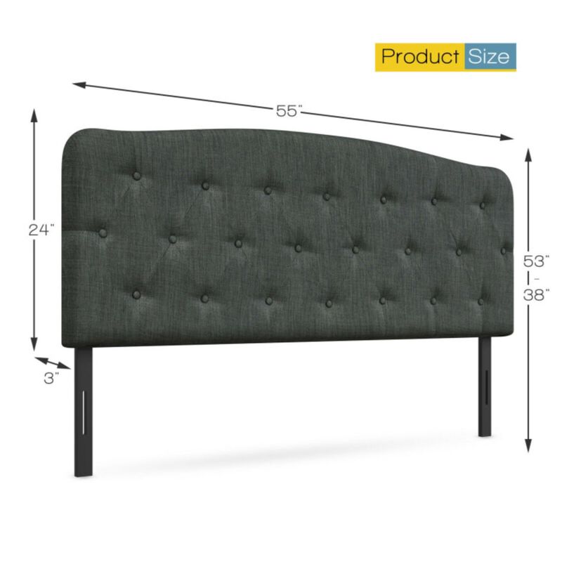 Faux Linen Headboard with Adjustable Heights