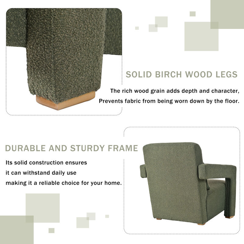 Merax Right-Angle Armrest Accent Chairs Set of 2 Ergonomic Lumbar Support, Wooden Block Legs | Inclined Comfort Seat, Artistic Statement Piece for Living