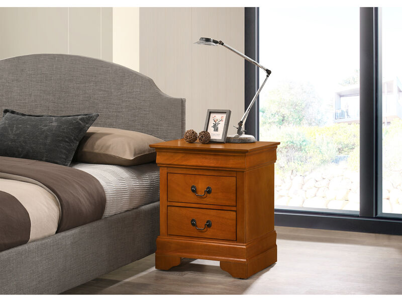 Louis Philippe 2-Drawer Nightstand (24 in. H X 21 in. W X 16 in. D) image number 1
