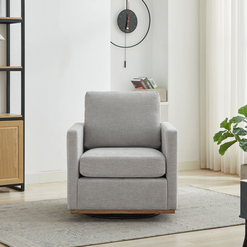 GOODSILO Square Swivel Accent Chair with 360-Degree Rotation and Plush Upholstery for Modern Living Spaces image number 4