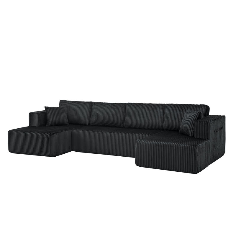 Sudvir 132" U-Shaped Modular Sectional Sofa image number 7