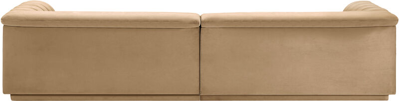 Meridian Furniture Cascade Camel Velvet Fabric Modular Sofa image number 2