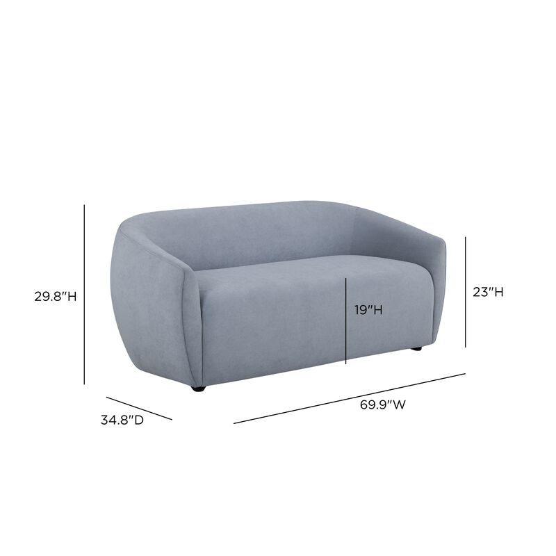 Jordan Baby Blue Textured Velvet Loveseat image number 6