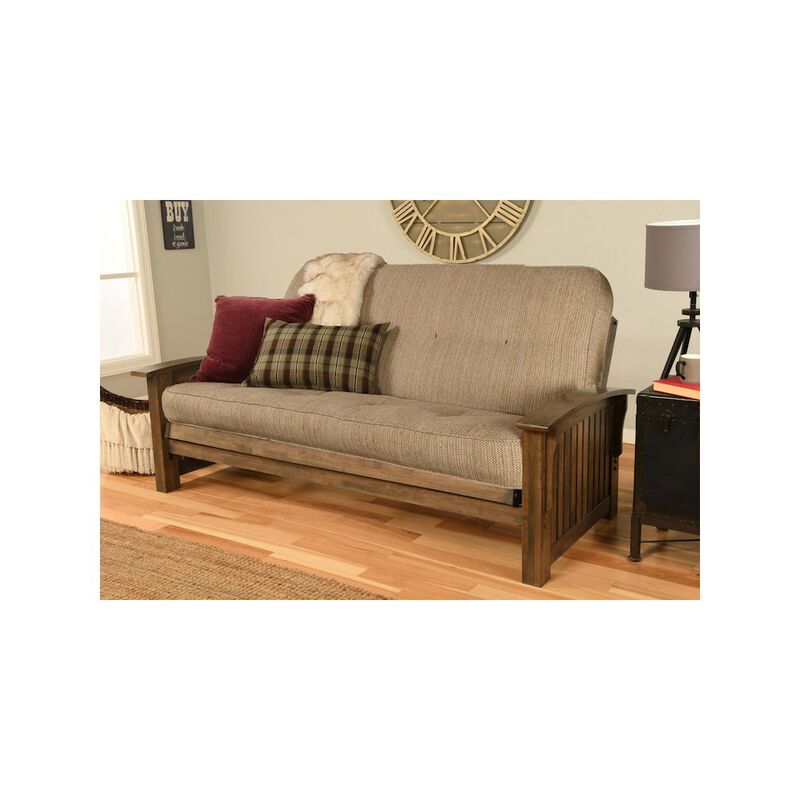 Washington Frame-Rustic Walnut FinishTaxi Woodsmoke Mattress