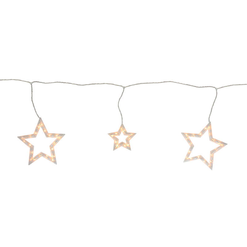 6ct Clear Star Shaped Icicle Christmas Lights - 9 ft White Wire image number 0