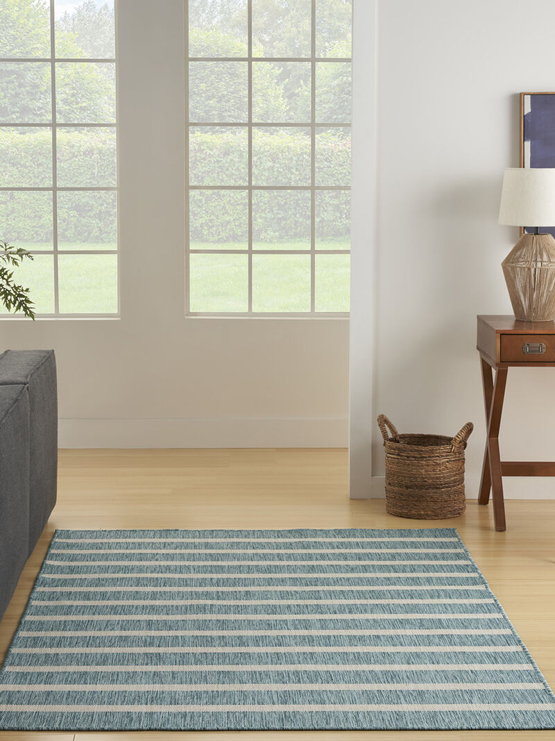 Positano POS03 Aqua/Ivory 5' x 7' Rug image number 1