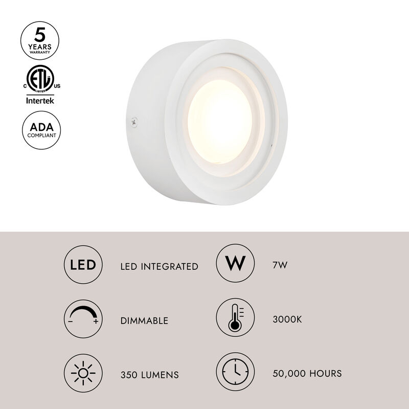 Arco 5-in Damp-Rated Dimmable LED Wall Sconce image number 6