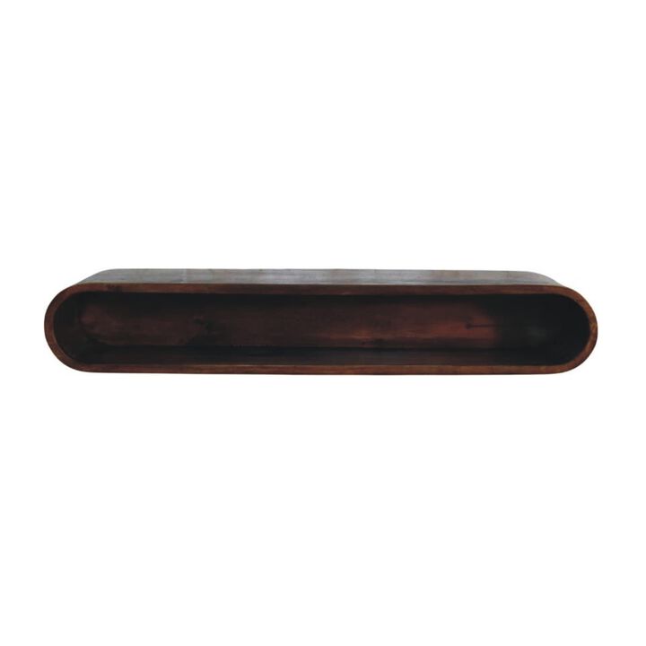 Artisan Furniture Solid Wood Arc Shadow Wall-Mounted Media Console, Brown