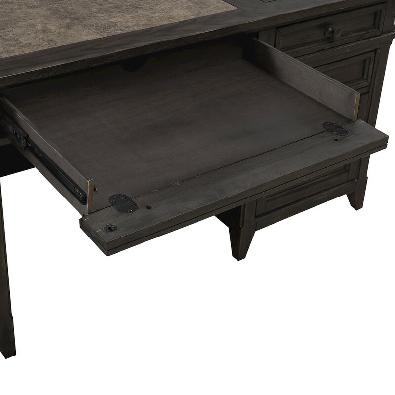 Liberty Furniture Executive Desk in Rubberwood Solids w/ Split Heart White Oak Veneers image number 9