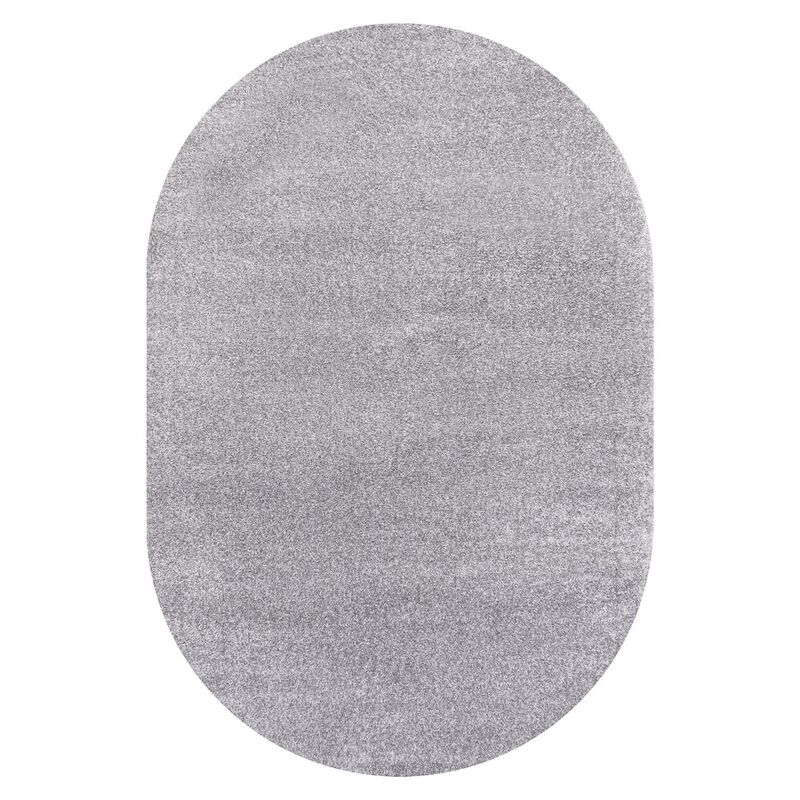 Haze Solid Low Pile Oval Area Rug
