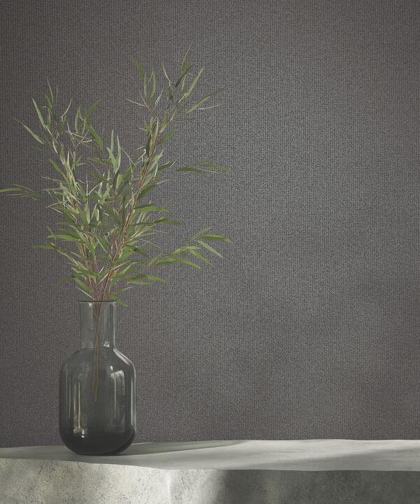 Glistening Quartz Charcoal Beaded Wallpaper