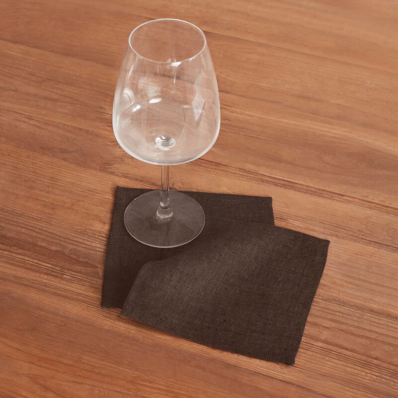 Solino Home Athena 100% Linen Cocktail Napkins &ndash; Set of 12, 6 x 6 in, Machine Washable, Holiday and Everyday Dining