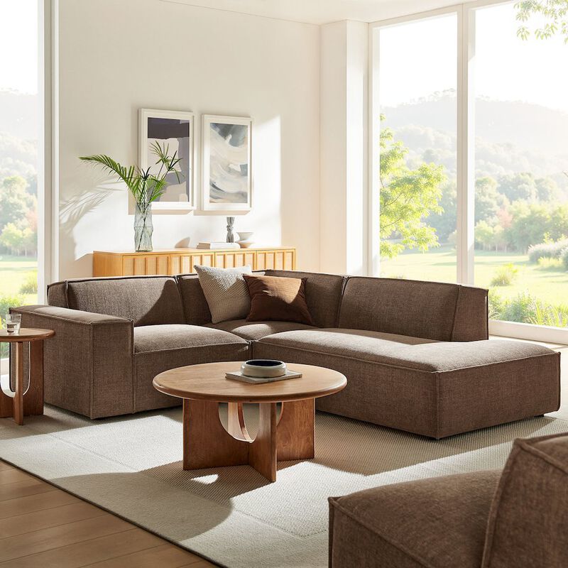 Restore 3-Piece Performance Fabric Upholstered Modular L-Shaped Sectional Sofa image number 8