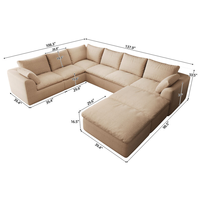 Dwing U Shaped Sectional Couch image number 5