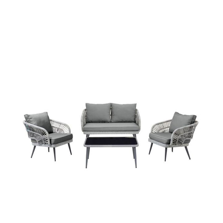Riviera Gray Loveseat Patio Set