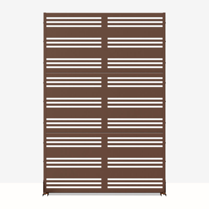 Arched Metal Outdoor Privacy Screen, Freestanding Outdoor Divider Decorative Privacy Fence