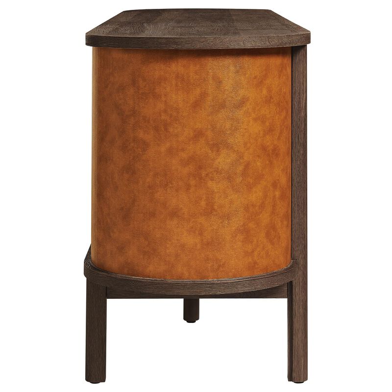 Coralie 63" Oval Leather Sideboard image number 4