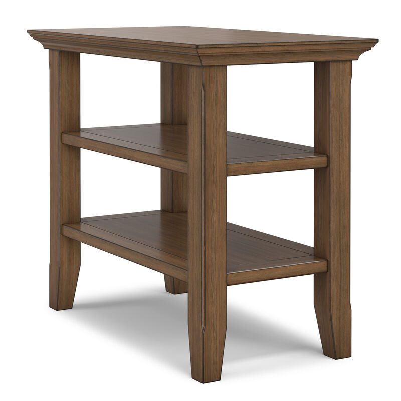 Acadian 14 inch Wide Solid Wood Transitional Narrow Side Table in Rustic Natural Aged Brown image number 0