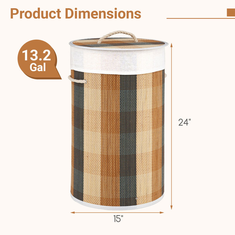 13.2 Gallon Laundry Hamper with Washable Removable Liner and Lid image number 2