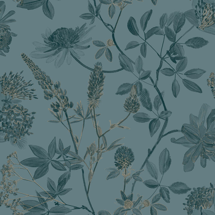 Botanical Blueprint Painterly Branches Wallpaper