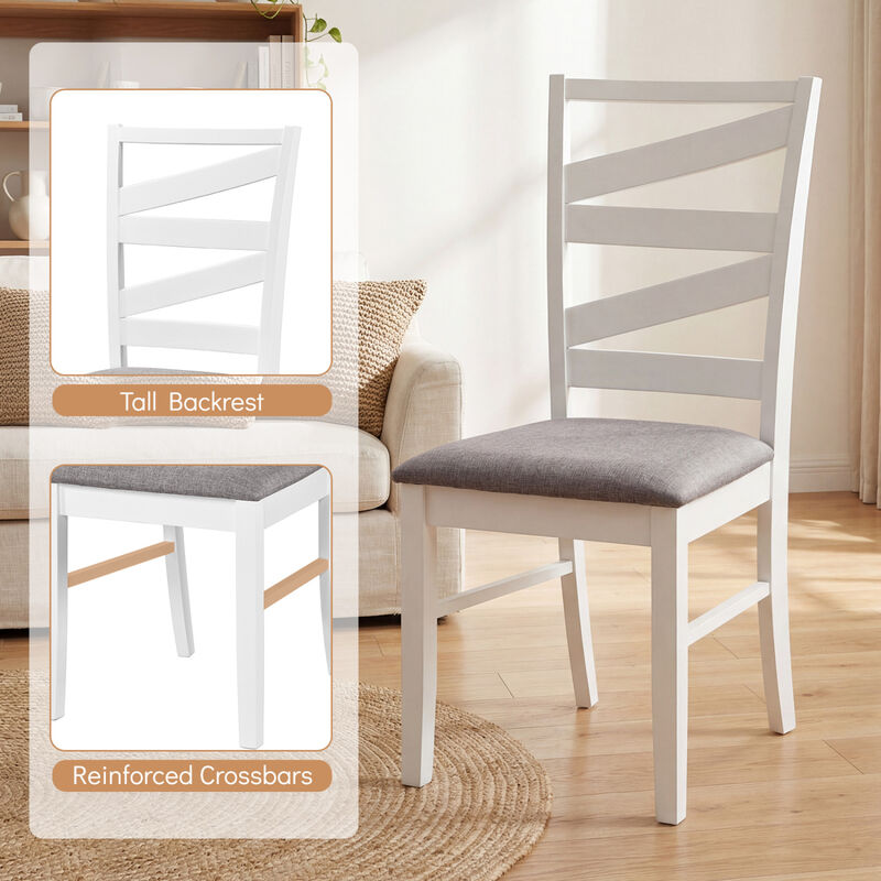 Set of 4 Wooden Dining Chairs with Backrests for Kitchen and Dining Room image number 3