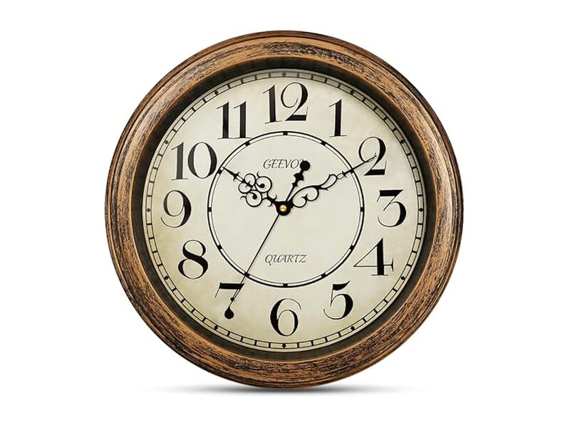 Vintage Retro Wall Clock 14 Inch Silent Non Ticking Battery Operated image number 0