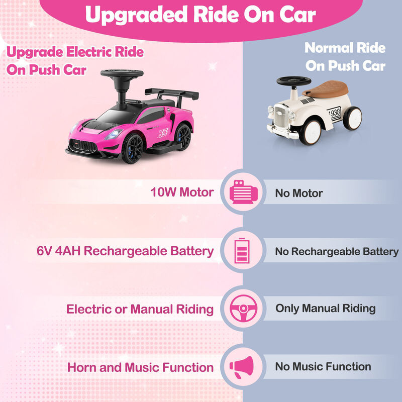 6V Battery Powered Kids Ride-On Push Car with Foot Pedal and Music image number 6