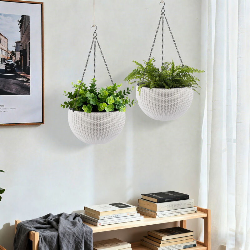 WOW PIONEER Self-Watering Hanging Planter Large Capacity Root-Rot Resistant Water Storage Water Level Indicator image number 9