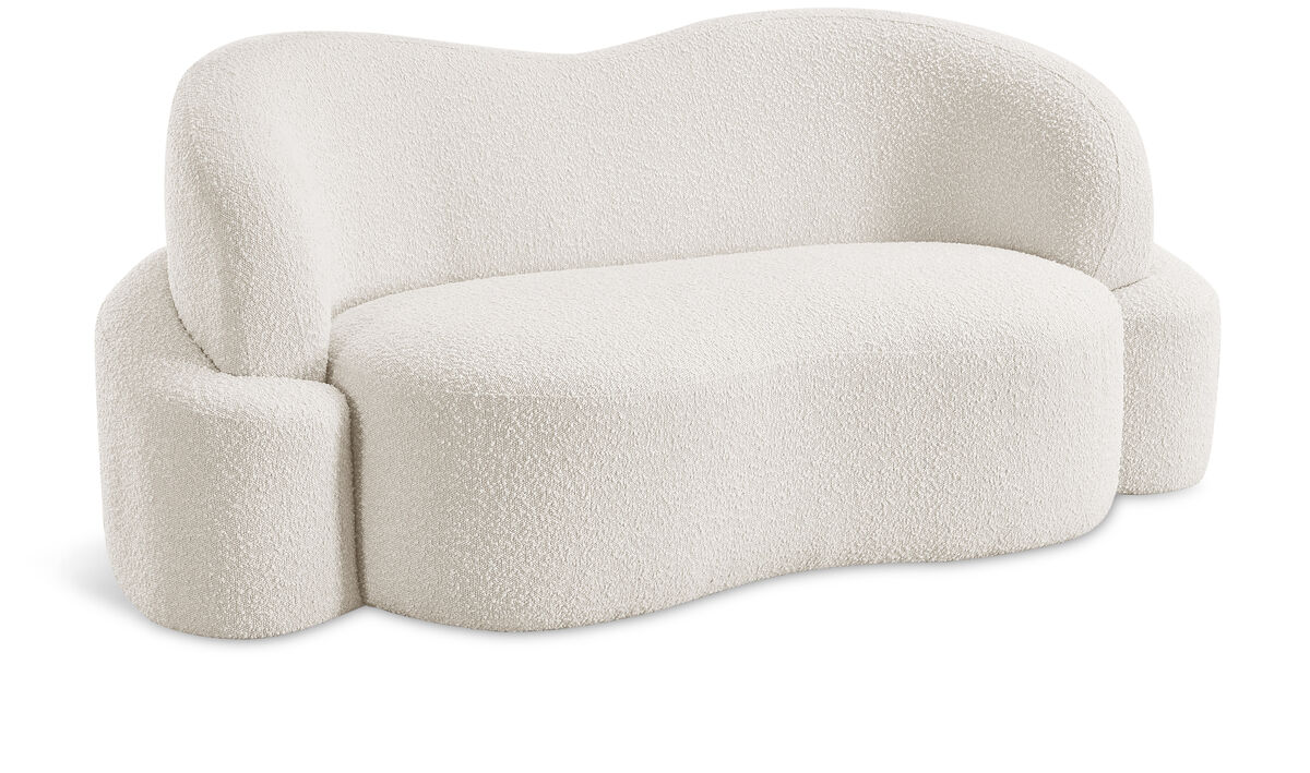 Meridian Furniture Principessa Cream Boucle Fabric Loveseat