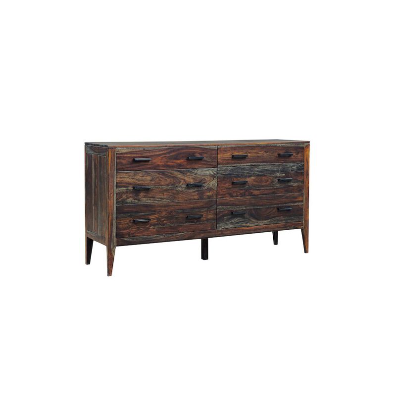 Porter Designs Fall River Solid Sheesham Wood Dresser, Gray image number 2