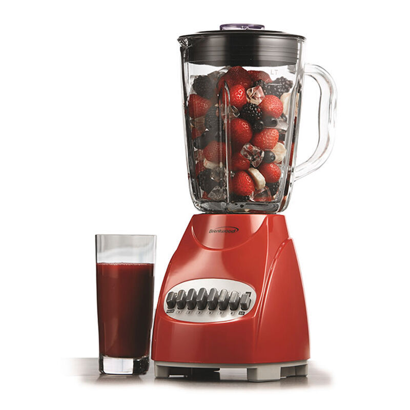 Brentwood 12 Speed Blender with Glass Jar in Red image number 2