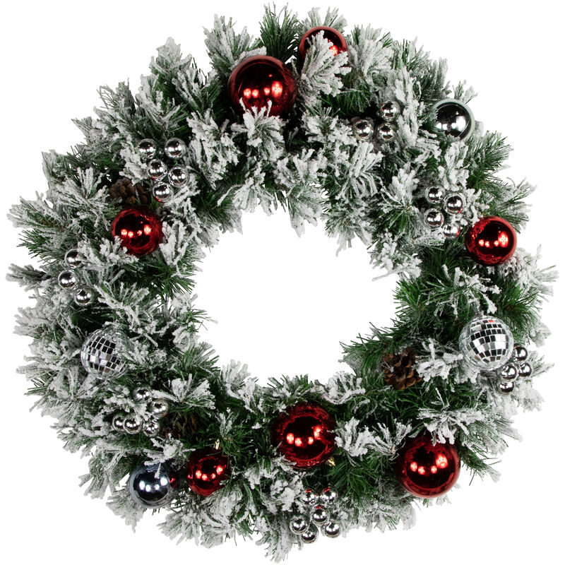 6.75" Shiny Silver Shatterproof Ball Ornament Christmas Pick image number 1
