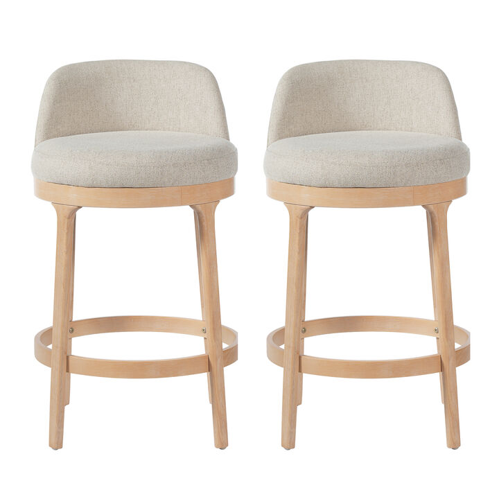 Christopher Knight Home Cecile Modern Rubberwood Upholstered Bar Stools (Set of 2)
