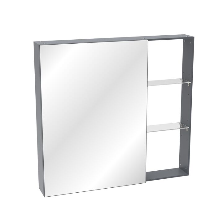 ELEMENT ACE Surface Mount Medicine Cabinet with Mirror Storage Adjustable Shelves Aluminum Framework Bathroom Storage Solution