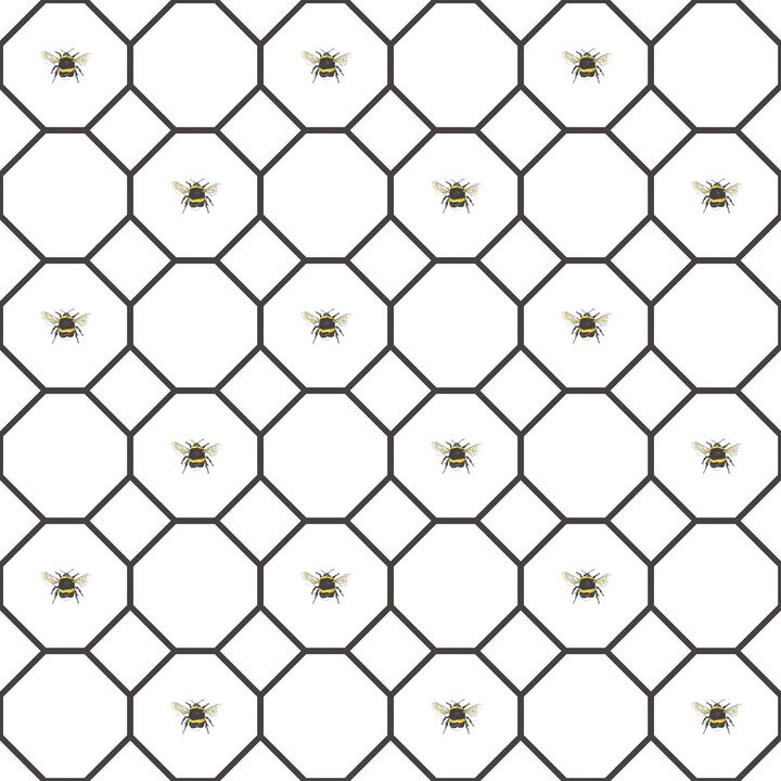 Just Kitchens Bee Hive With Bees White Wallpaper G45406